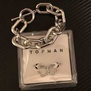 TOPMAN chunky chain link bracelet and earrings